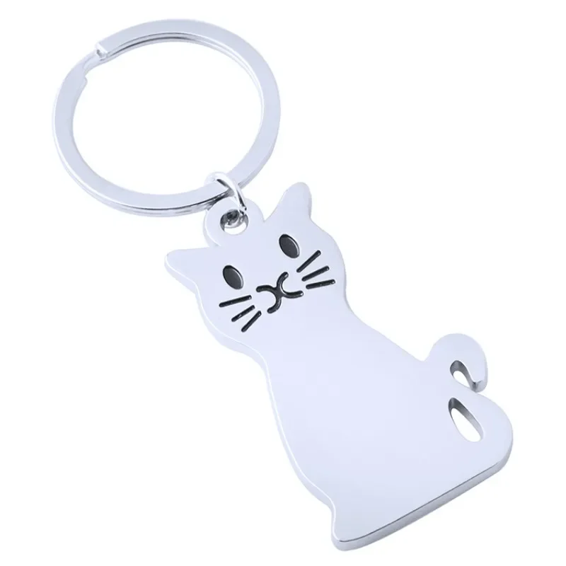 Porte-clés en métal de dessin animé créatif pour les amoureux des animaux de compagnie, porte-clés animal mignon, breloques, pendentif de sac souvenir, ornements, accessoires, cadeau