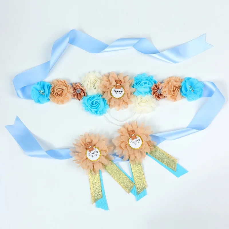 محاكاة زهرة الأمومة حزام حفلة ترحيب الوليد الخصر ختم شارة مجموعة