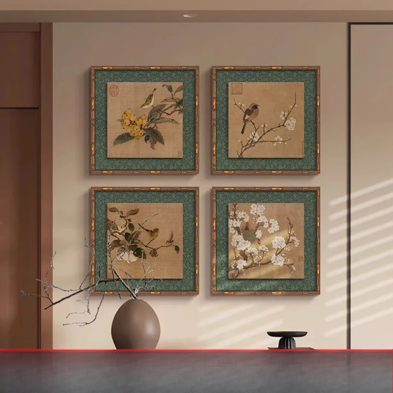 Song Dynasty Aesthetics Living Room Entrance Corridor Zen French Medieval Style Tea Room Restaurant Solid Wood Decora