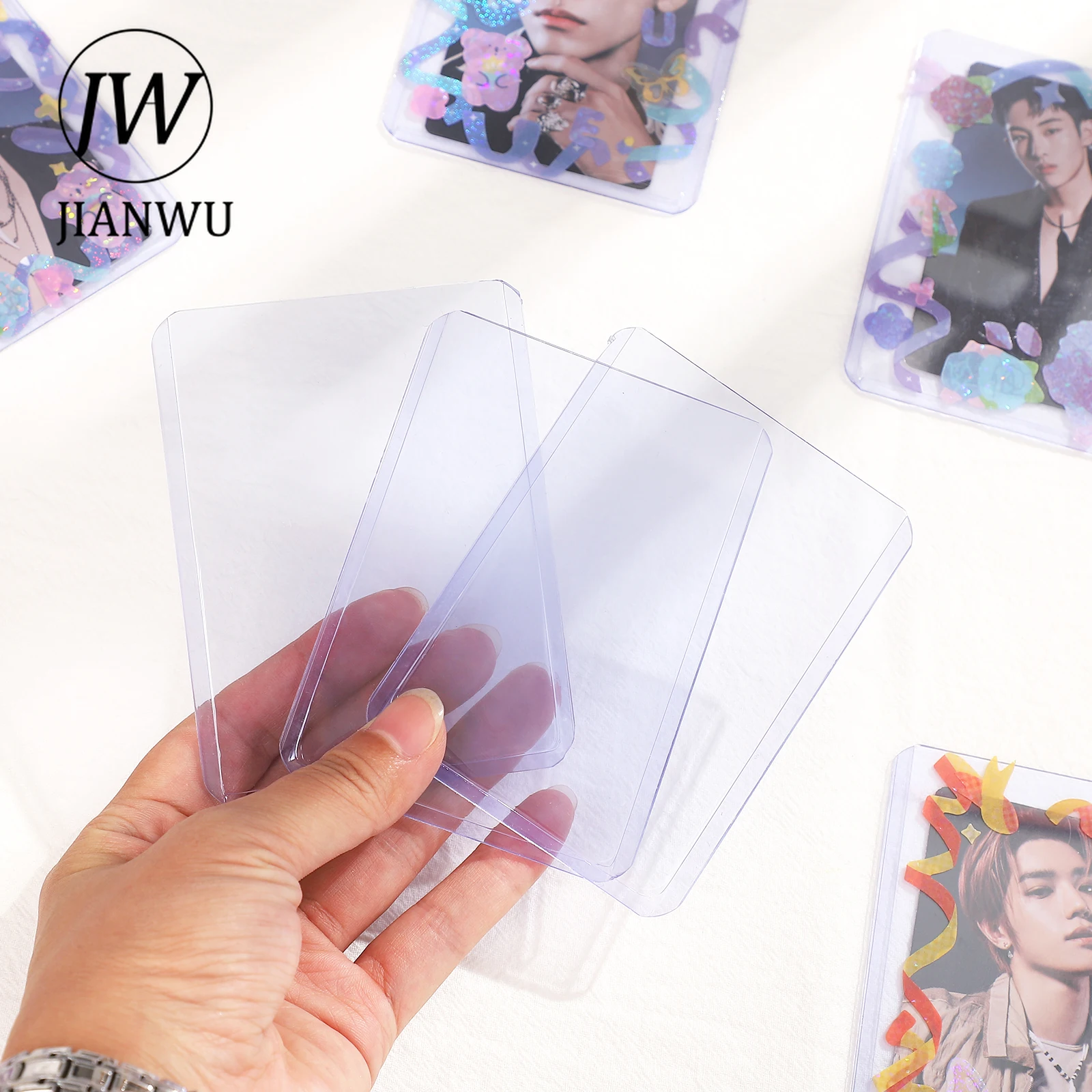 JIANWU – porte-cartes en PVC Transparent, grande capacité de stockage, livre de grande capacité, carte d'identité, carte de crédit, Pack d'organisation, 10/25 pièces