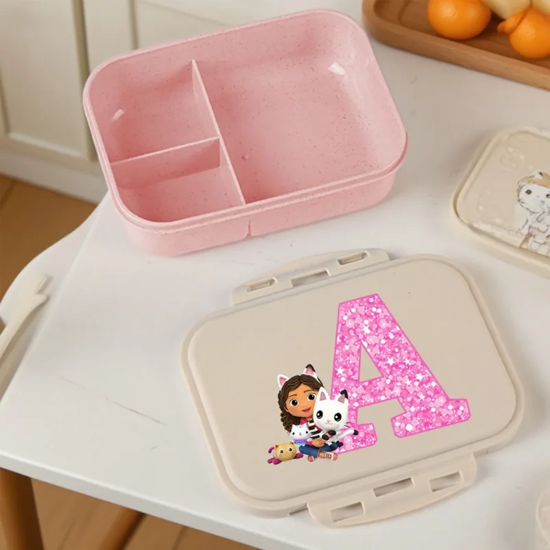 

Gabby Dollhouse Lunch Box Office Picnic Food Crisper Lunch Boxes Cute Letter A-Z Thermal Insulation Food Crisper Bento Case Gift