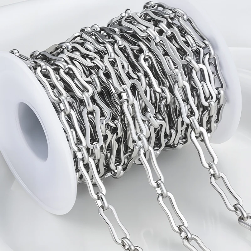 

No Fade 1Meter Stainless Steel 6mm Chain for Needlework DIY Women Men Necklace Bracelet Link Supplies Jewelry Making Materials