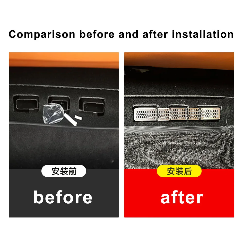 2 Pcs Fit For GWM H10 HAVAL H10 Underseat Ventilation Mask Automotive Parts Stainless Steel Protective Cover Anti Blockage