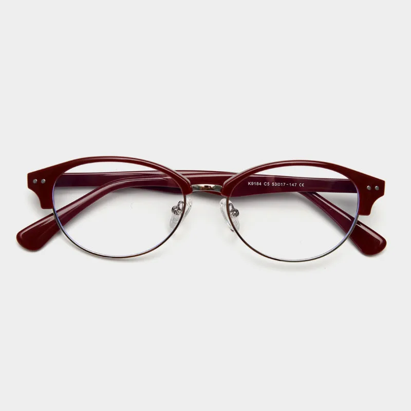 

Half Rim Reading Glasses Women Vintage Oval Red Black Eyeglasses Prescription Myopia Glasses Anti Blue Light 75 175 250 275 350