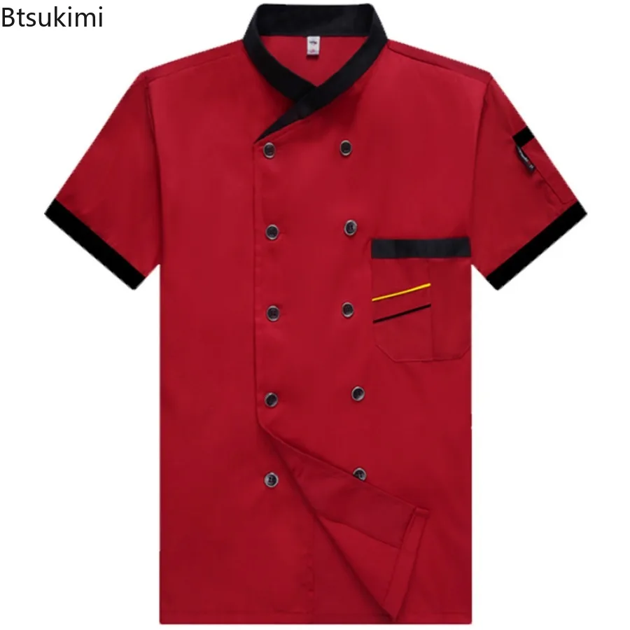 ニューウェスタンレストランホテルシェフオーバーオール長袖2025半袖ケータリングホテル作業服男女シェフユニフォーム