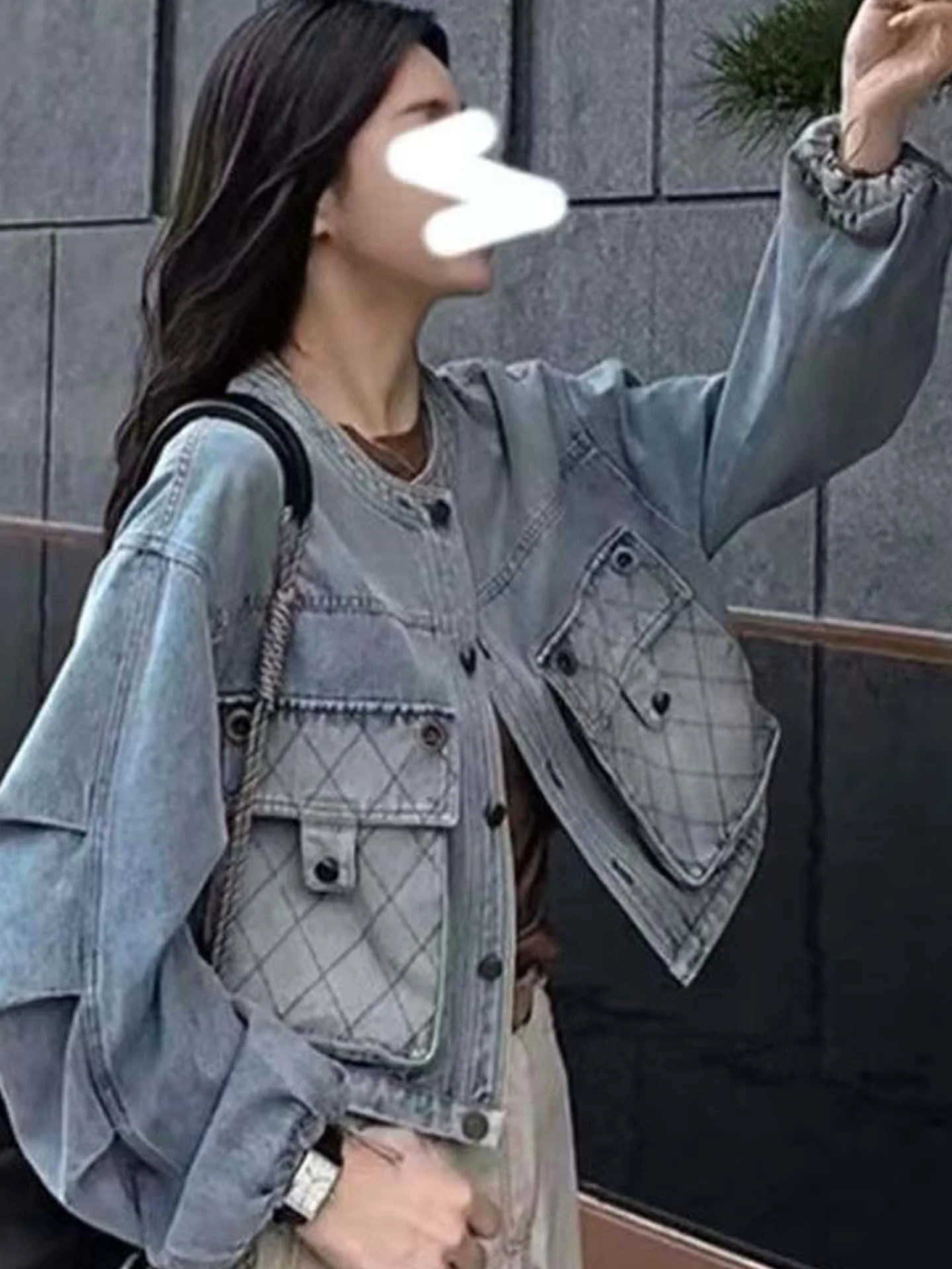 

Korean Sle Loose Fit Women's Denim Jaet ort Casual Baseball irt Vintage Faion Design Unique Size Small