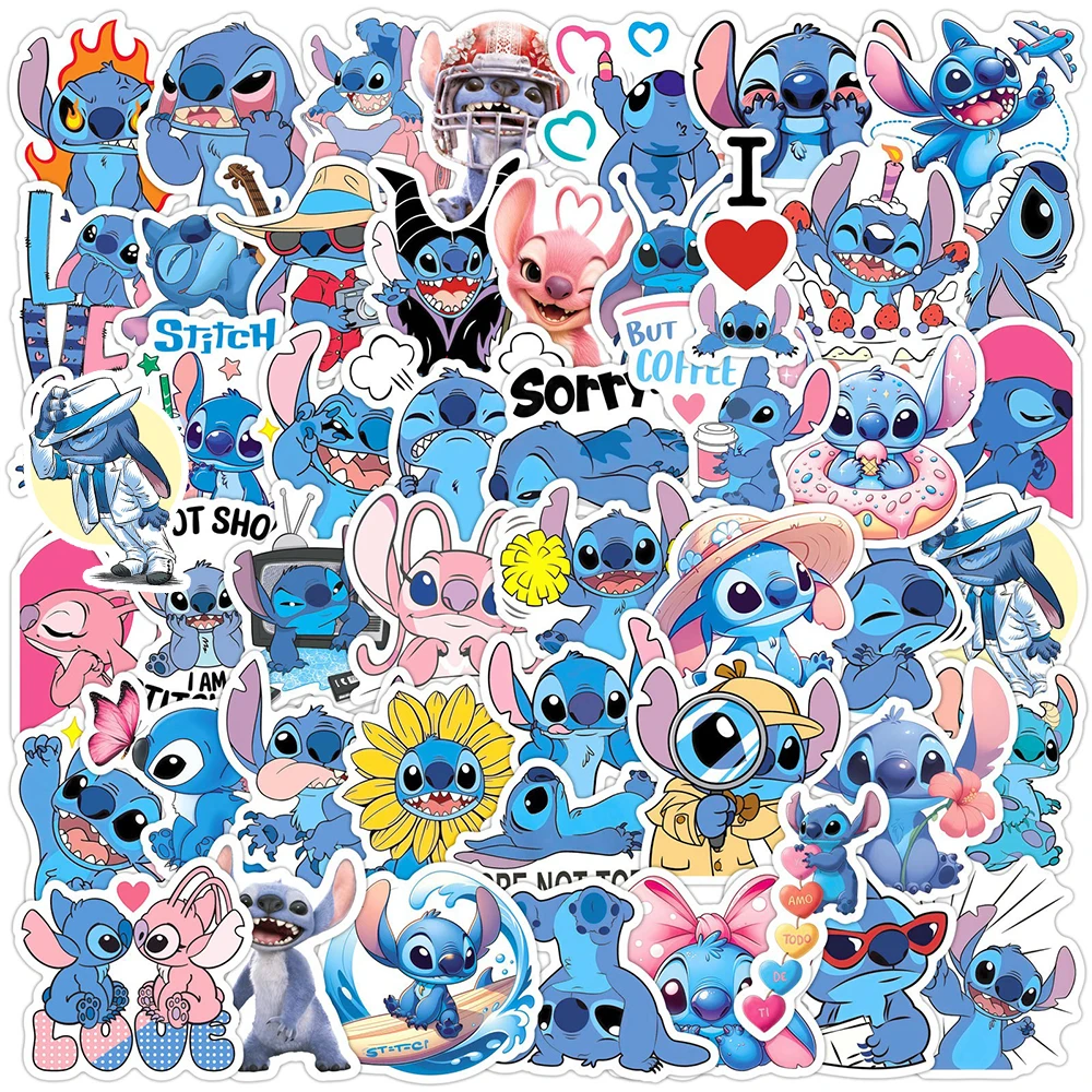 

10/30/50pcs Kawaii Disney Stitch Anime Stickers Cute Cartoon Graffiti Sticker Stationery Luggage Phone Funny Decals for Kids Toy