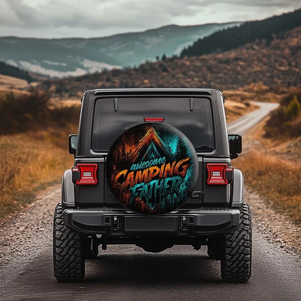 

Awesome Camping Father Tire Cover Durable Outdoor Spare Wheel Protector for SUV RV