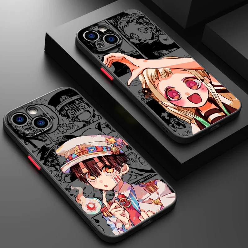 T-Toilet Bound H-Hanako Kun Cute Cool Frosted Translucent For Apple iPhone 15 14 13 12 11 XS XR X 8 7 SE Pro Max Plus Mini