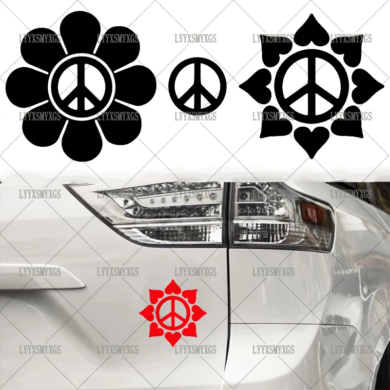 

Self-Adhesive Custom Personality Peace Symbol Car Stickers Waterproof Sunscreen Vinyl Decal PVC wholesale Car Accessories