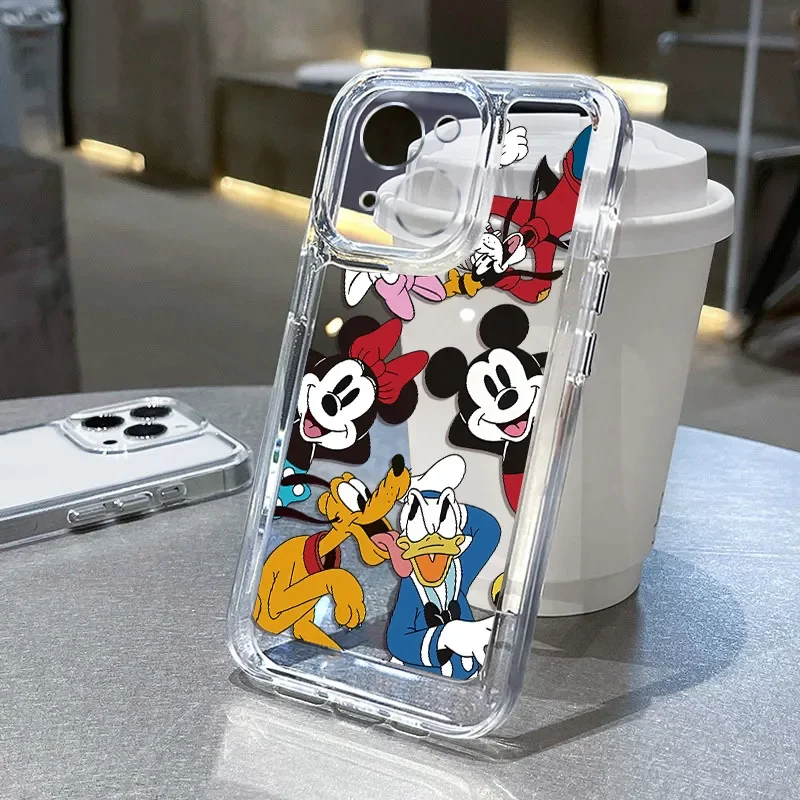 Disney Mickey Minnie Mouse Duck Cute Phone Case For iPhone 16 15 14 12 13 11 Pro Max XR XS MAX 7 8 Plus Y2K Cartoon Soft Cover