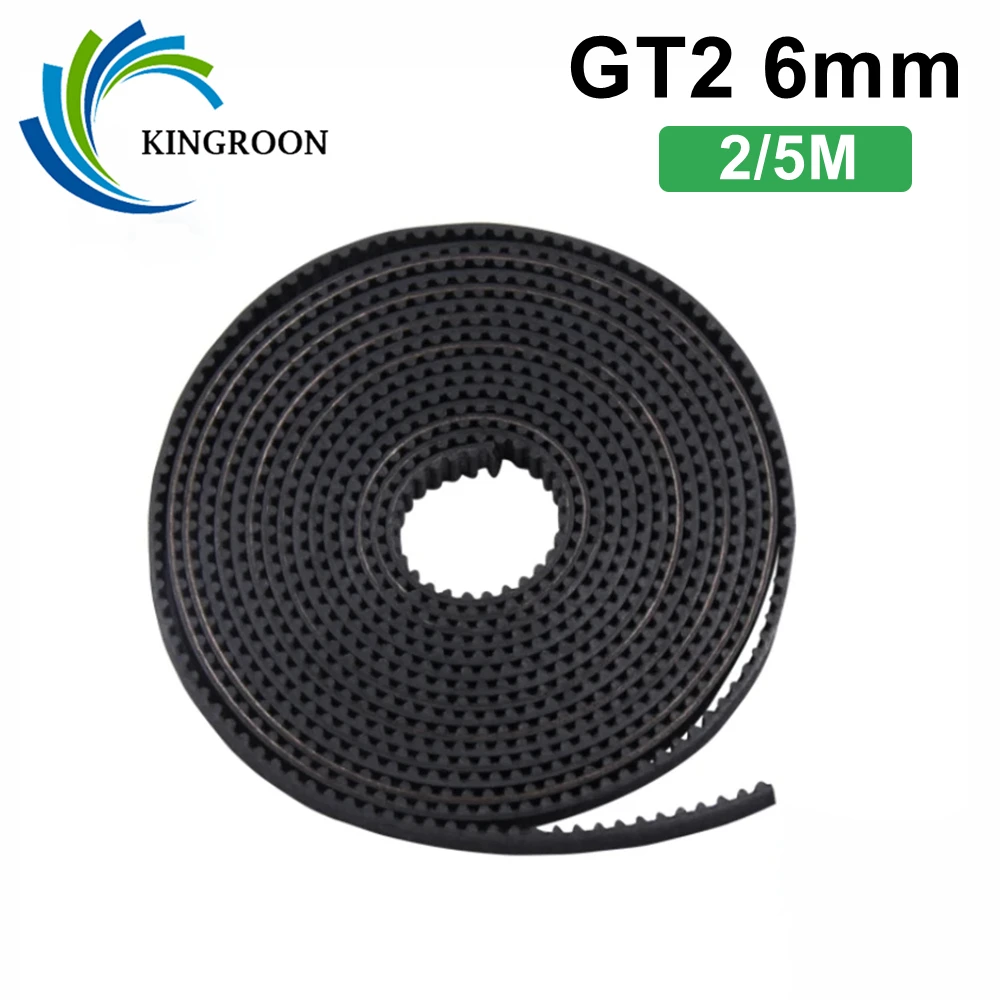 KINGROON 3D Printer Belt GT2 6mm Open Timing Belt Rubber Non-slip 2M 5M 2GT Width 6mm Synchronous Belts