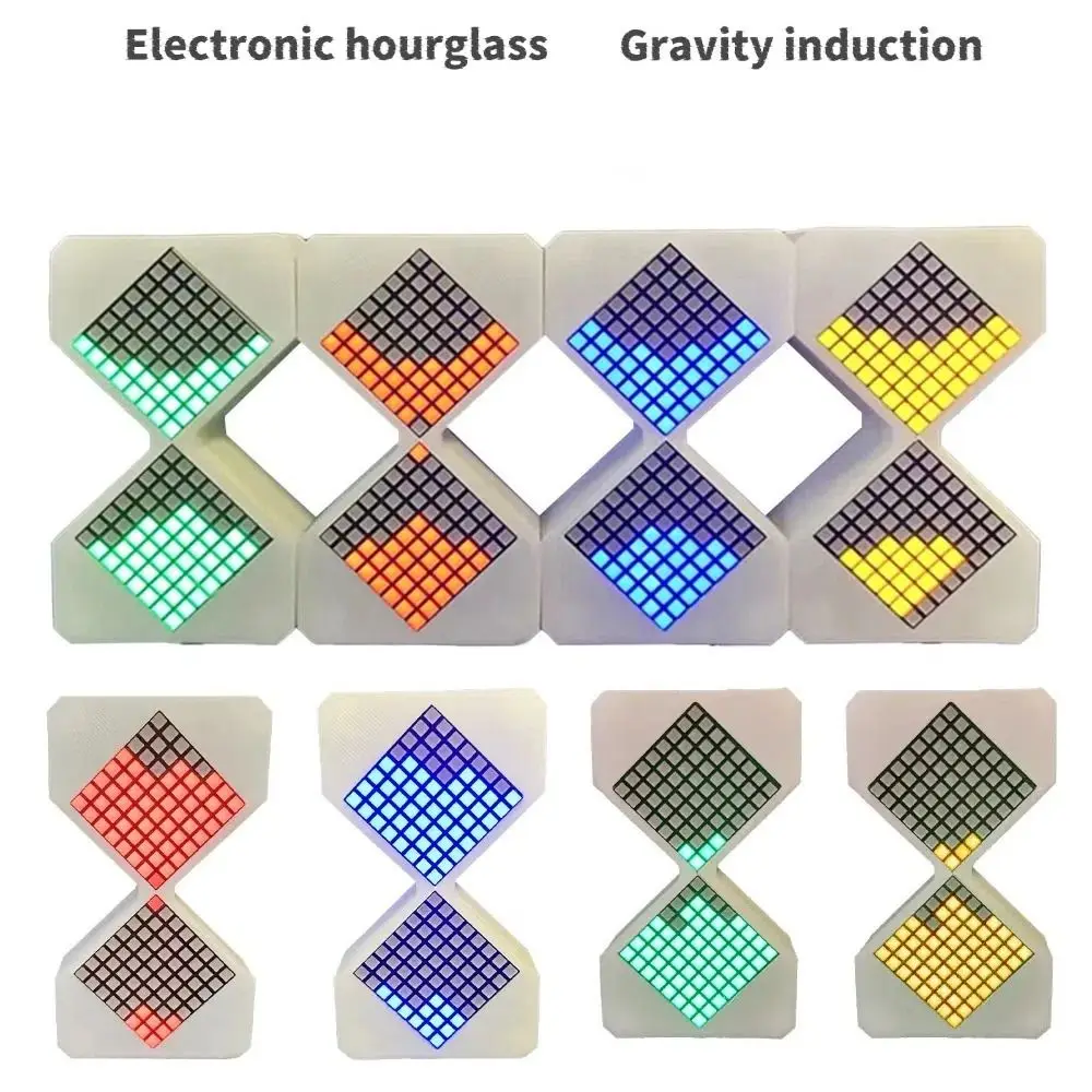 Cyber Style LED Electronic Hourglass 1-30 Min Timer Technology Sense DIY Digital Sand Clock Home Decoration with Gravity Sensing