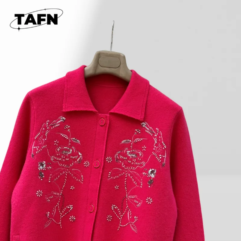 Women's Vintage Style Cashmere Cardigan – Luxurious Warmth for Casual Settings Premium Quality and Timeless Design AI1459