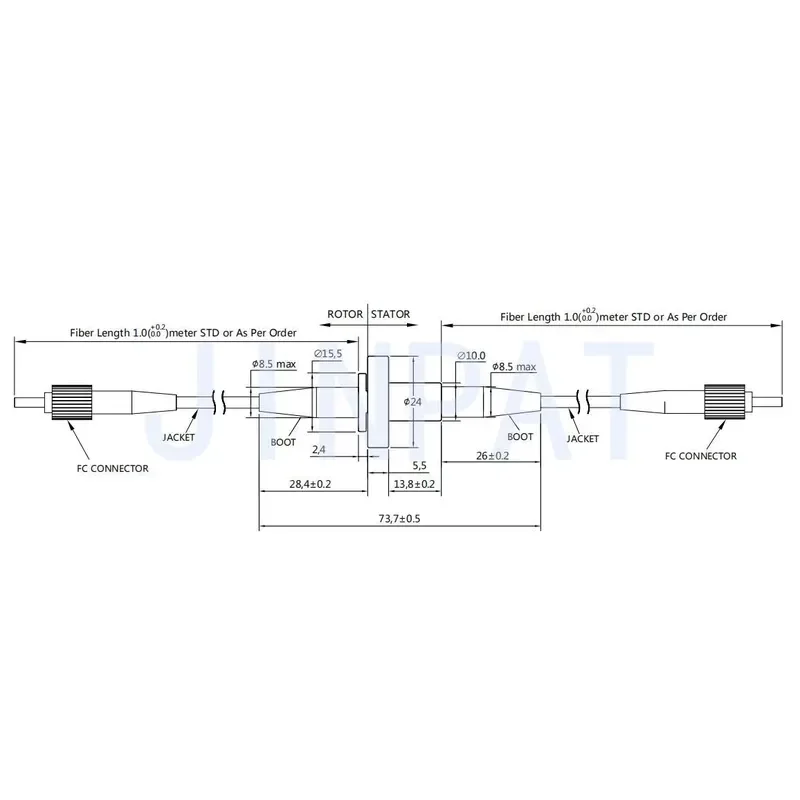 IP68 optical fiber slip ring rotary joint 2000 rpm operating speed suitable for harsh environments electrical touchpoint