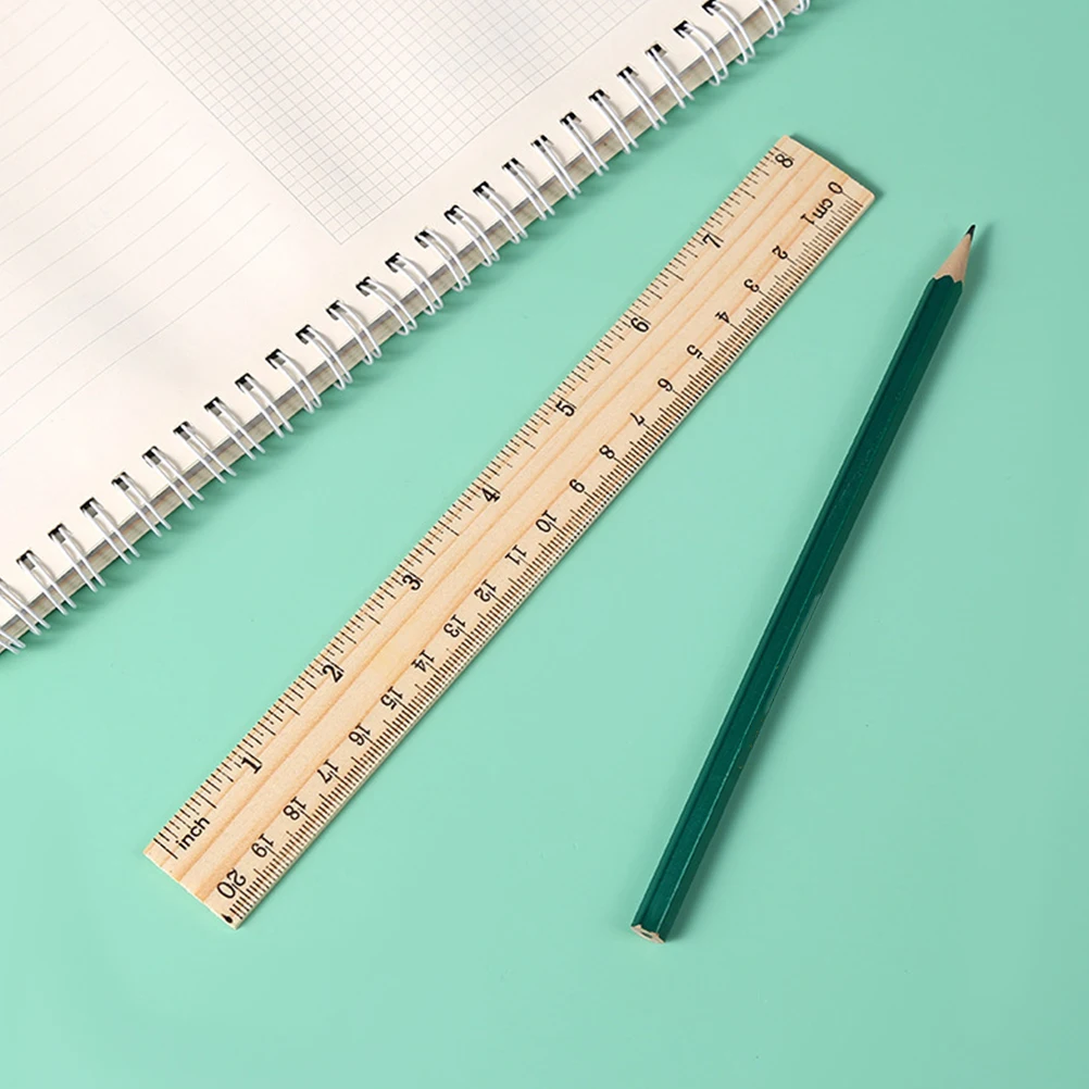 

12Pcs High Quality Wooden Rulers Durable Measuring Tools Clear Printing Rulers for Students Art Drawing Supplies