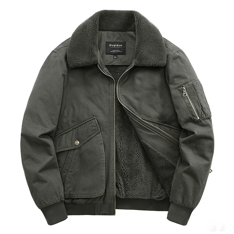 Men\'s Multifunctional Pocket Autumn and Winter Cold Proof Pure Cotton Versatile Loose Casual Winter Clothes Men\'s Jacket