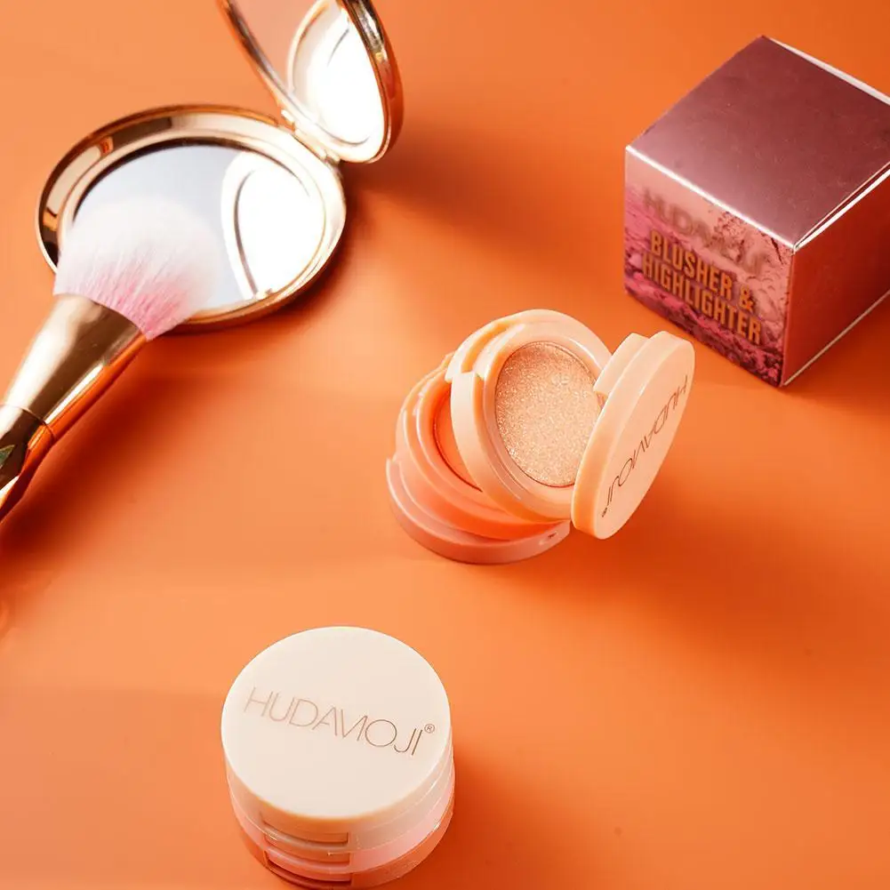 3 In 1 Matte Highlighter Blush Palette Pearly Shiny Eyeshadow Makeup Glitter Peach Rouge Bronzer Contour Shadow Plate Cosmetics