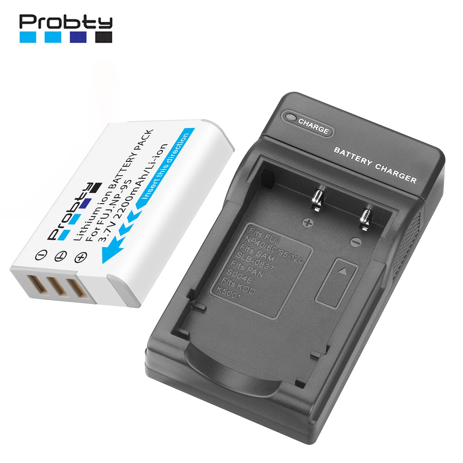 Probty 2200mAh NP-95 NP 95 Rechargeable Camera Battery For FUJIFILM FinePix F30 F31fd Real 3D W1 X-S1 X100 X100s