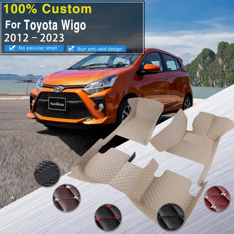 

Качественный кожаный автомобильный коврик для Toyota Wigo Daihatsu Agya B100 2012 ~ 2023 Водонепроницаемые коврики для автомобиля Роскошный Tappeto Car Acc