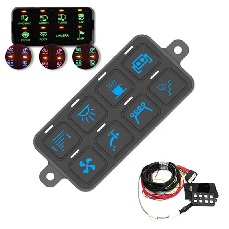 

8 Gang Universal LED Touch Switch Panel Control System 12V 24V Auto Boat Marine