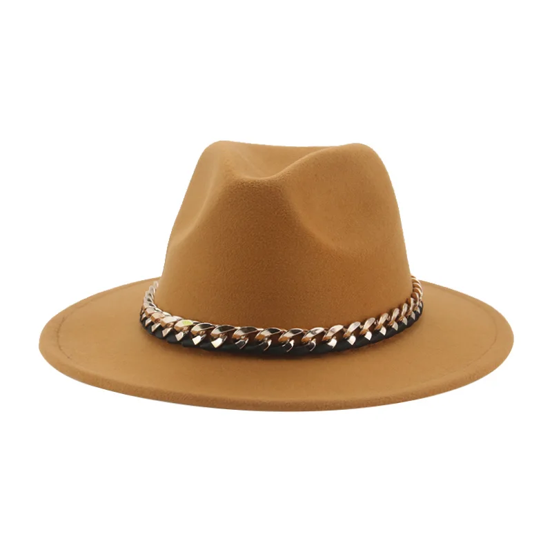 Hats for Women Fedora Women Hat Panama Hats for Men Church Chain Belt Cowboy Casual Hip Hop Winter Women's Hat Sombrero Hombre