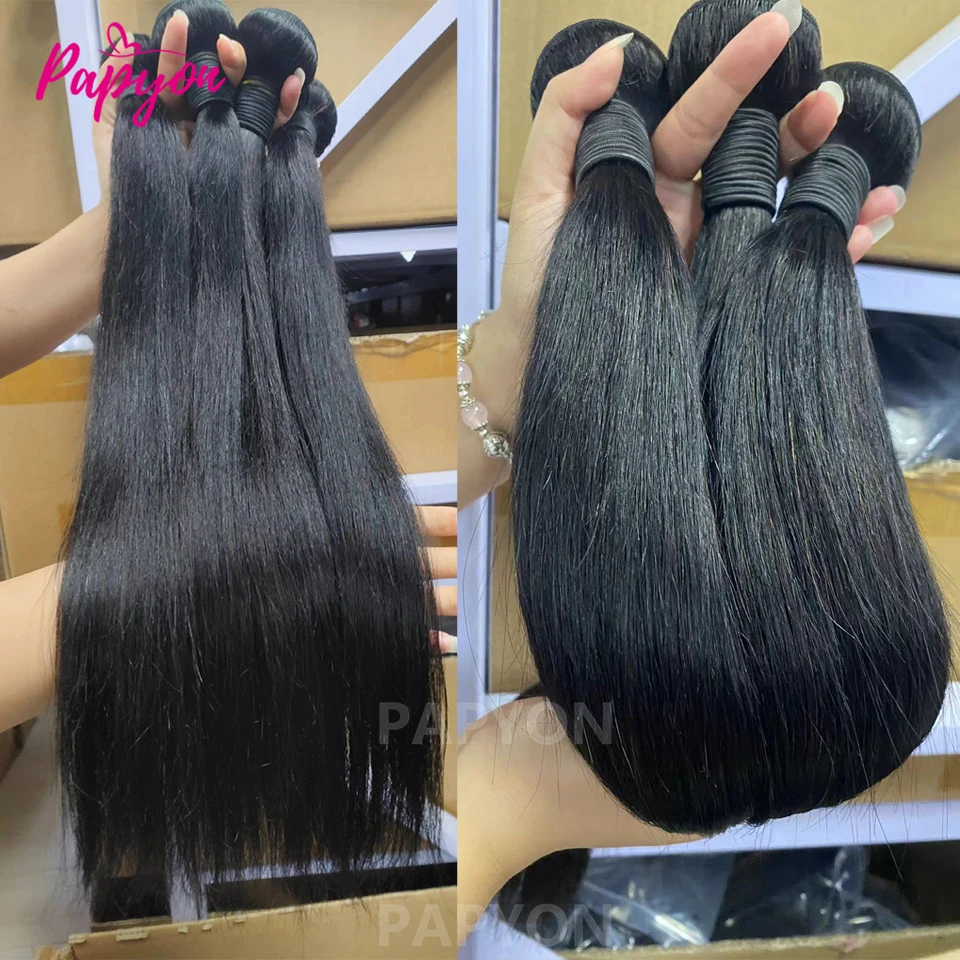 12A Tissage Naturel Brésilien Tissage Humain Hair Raw Hair Bundles Tissage Weave 36 38 40 42 Inch Cheveux Humains 1/3/4 PCS Lot de Cheveux 100% Humain Hair Livraison 3 Jours France