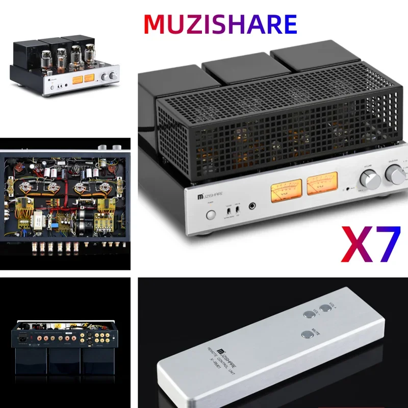 New MUZISHARE X7 KT88 Push-Pull Tube Amplifier Balanced GZ34 Lamp Amp Best Selling With Phono And Remote