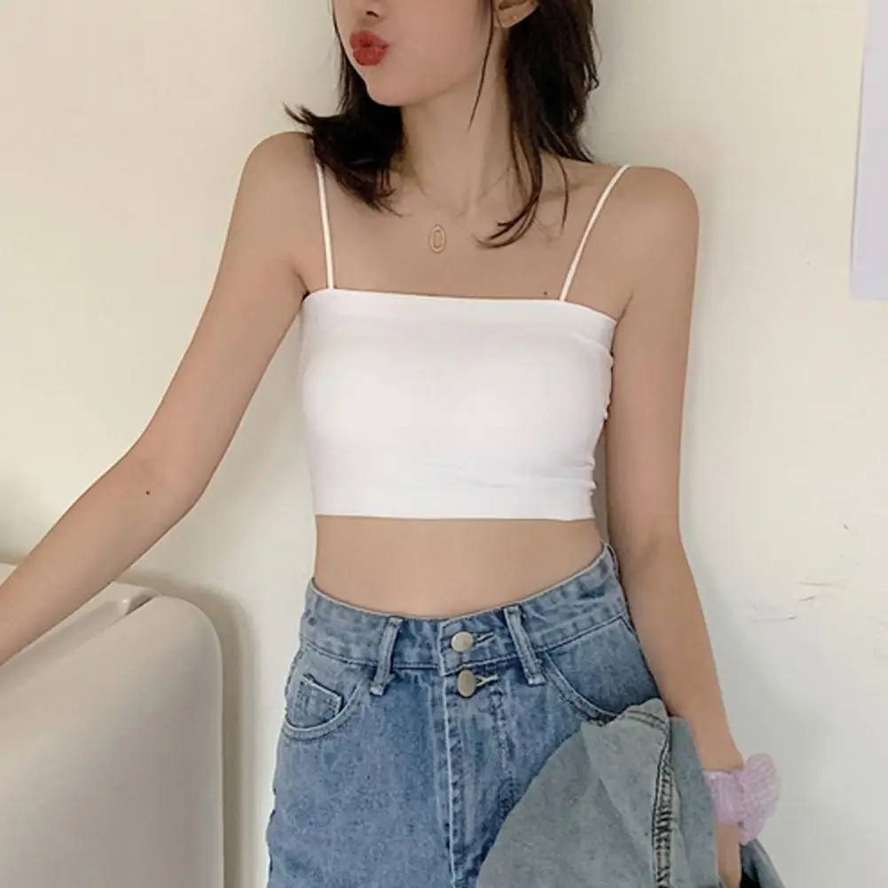 Popular Sport Bra Breathable Girls Bra Full Cup Female Sling Tube Top Brassiere Pure Colors