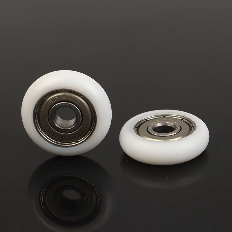 2Pcs 6*25*7mm Spherical Surface Rubber Coated Bearing Pulley POM Wrapped Bearing Pulley Plastic Bearing Pulley Furniture Fitting
