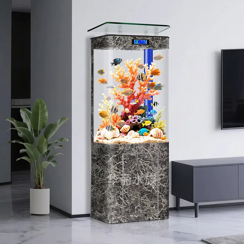 Bottom filter fish tank with cabinet all-in-one machine 2026 new large household intelligent ecological vertical living room TV