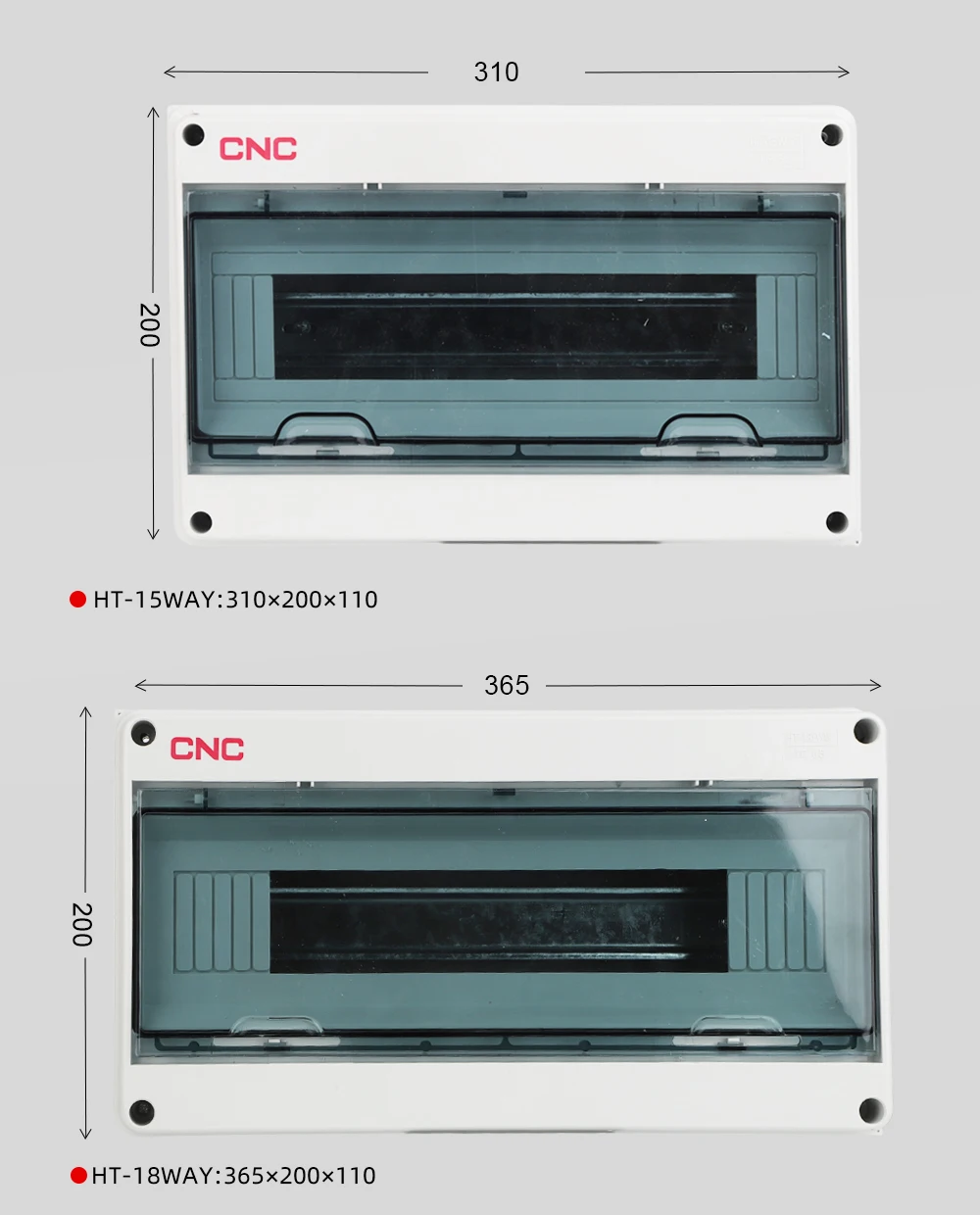 CNC Junction Wire Box 5/8/12/15/18/24 Ways Outdoor Waterproof Electrical Distribution Box Circuit Breaker MCB Power Plastic