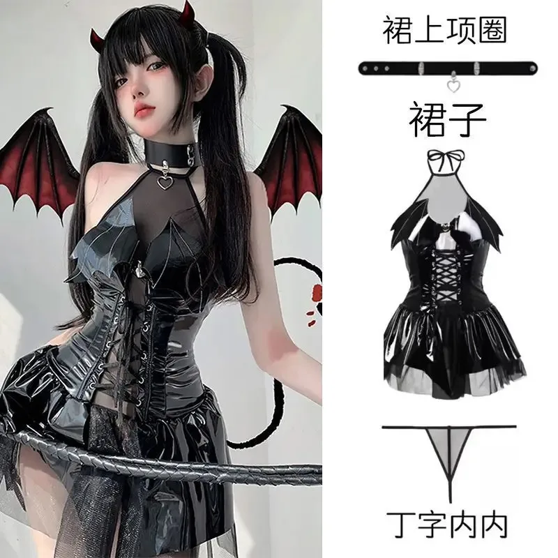 

Dark Witch Hollow Sleeveless Christmas Costumes Demon Game Dress Bandage Sexy Lingerie Uniform Halloween Costumes For Women