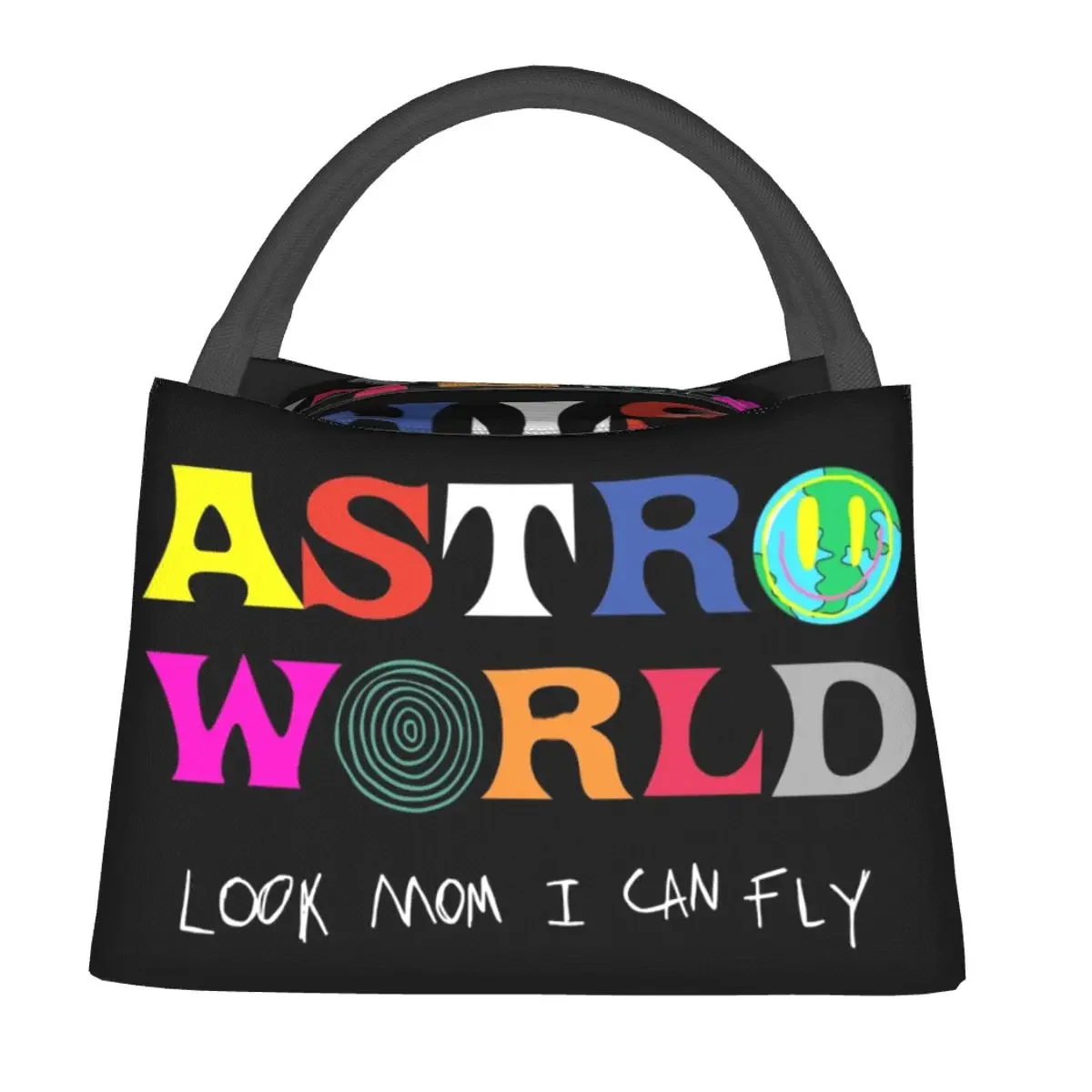 ASTROWORLD Look Mum I Can Fly Lunch Bags Insulated Bento Box Waterproof Lunch Tote Resuable Picnic Bags for Woman Student School