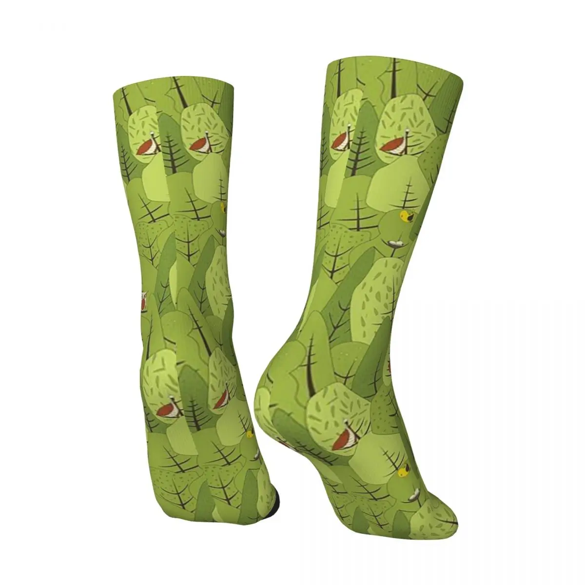 All Seasons Retro Forest Tree Pattern Socks Harajuku Sport Middle Tube Socks Casual Stockings for Men Women Valentine's Day Gift
