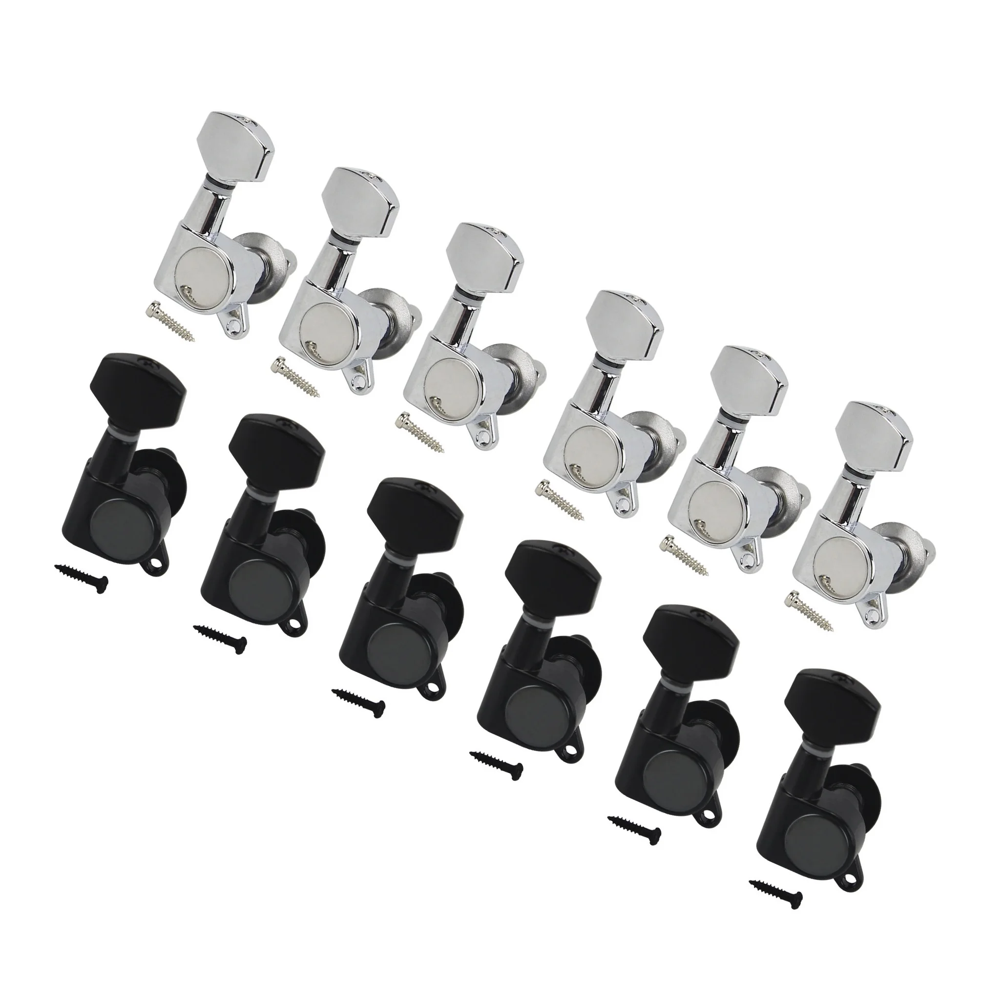 FLEOR Set of 6R Sealed Guitar Machine Heads Tuners Tuning Pegs Keys Small Button for Right Handed Guitar