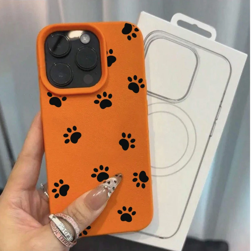 

Cat Paw Imprint Lichee Pattern Phone Case For iPhone 17 16 15 14 13 12 11 Pro Max XS X XR 16 Plus 16E Air Shockproof Soft Cover
