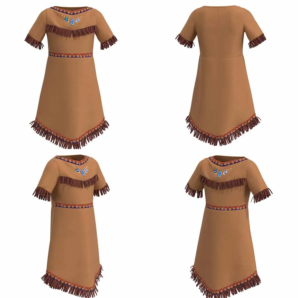 هالوين زي الأمريكية الهندية الأصلية تأثيري أفريقيا الفتيات أغطية الرأس ملابس رقص الأمة الملابس الشعبية مجموعة فستان الأطفال