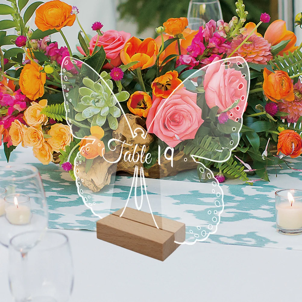 

10Sets Clear Acrylic Butterfly Shaped Place Cards Attractive Fun Design Seating Chart Restaurant Wedding Events Decorative Signs