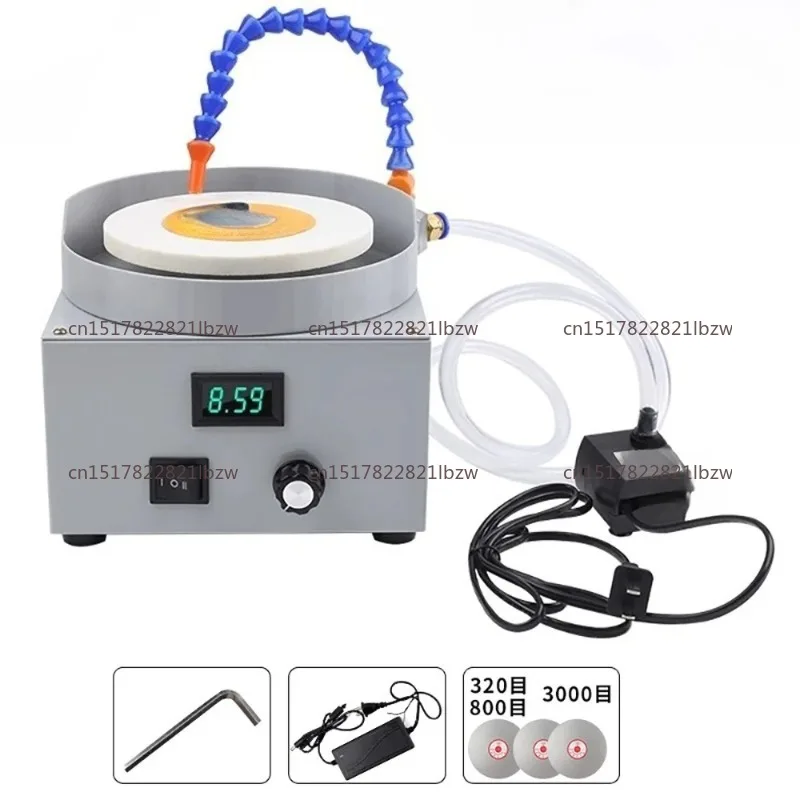150MM Electric Surface Grinder - Speed Adjustable Wet/Dry Polishing Machine with White Alumina Wheel & Diamond Sanding Discs