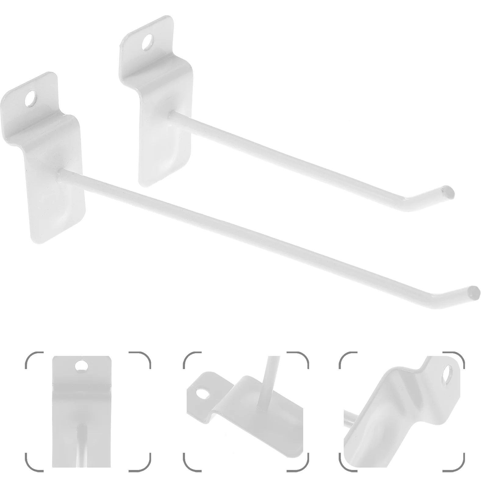 

30 Pcs Slot Hook Slat Wall Hooks Square Tube Retail Display Hanger Hanging Iron for Panel