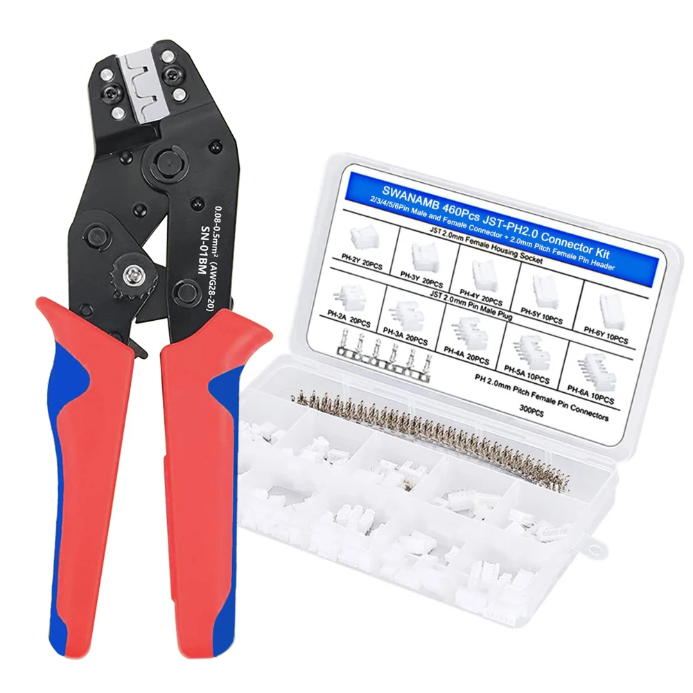 Fio Crimpagem Alicerce Ferramenta Set-ph2.0 Xh2.54 Terminais Dupont Crimper Crimp Pinos Conectores Ferramenta de Fixação Auto-ajustável Sn01bm