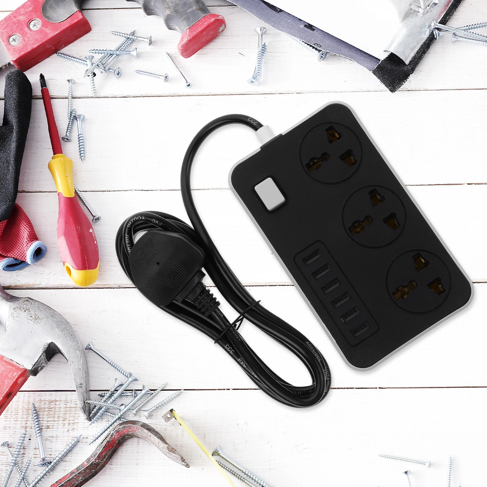 Usb قطاع الطاقة 1.8 متر تمديد الحبل عرام حماية 4 منافذ 3 منافذ USB المدمجة العمودي تصميم المحمولة منفذ السفر ل