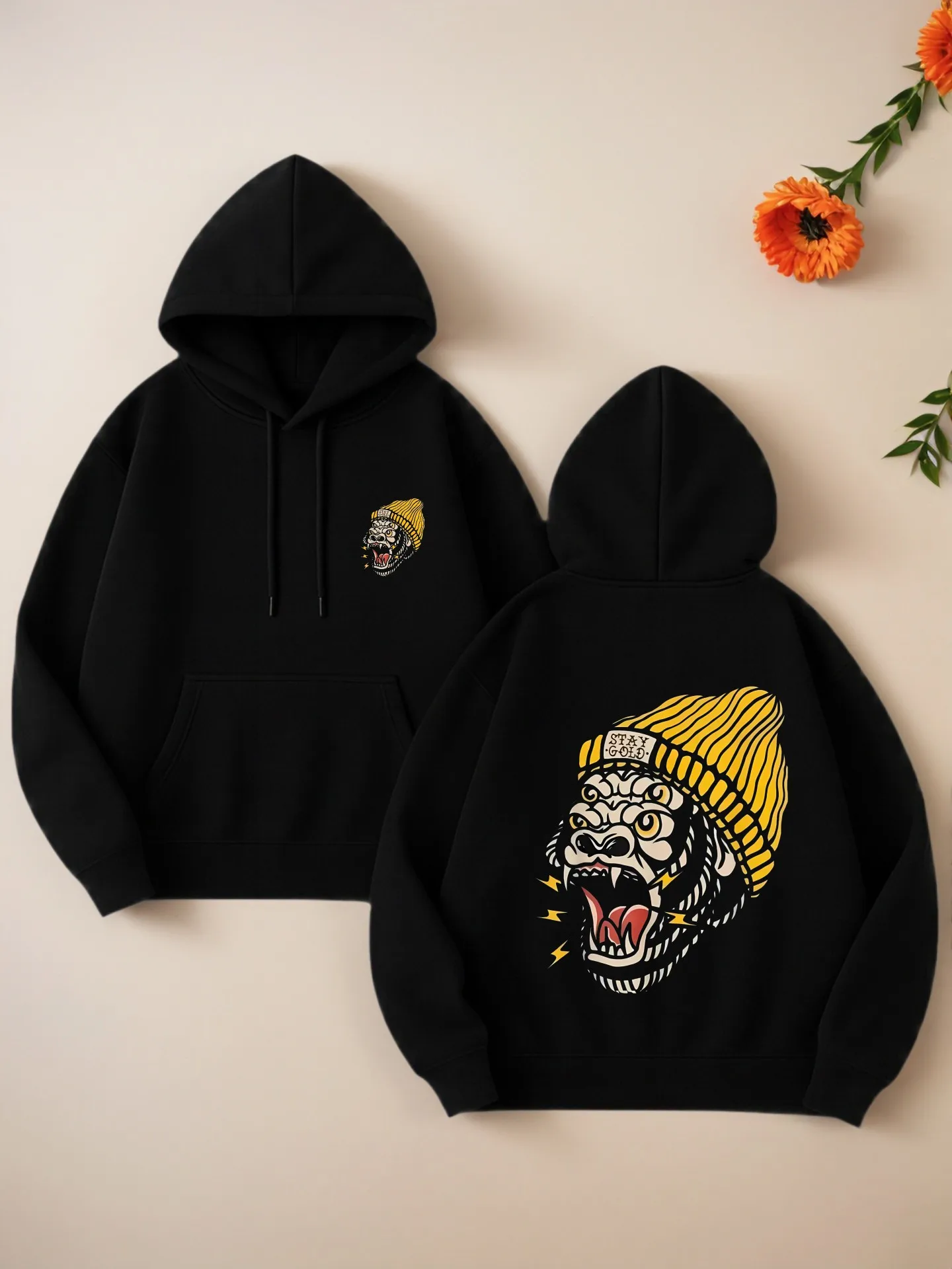 

Женская толстовка с рисунком, милый мультяшный принт, повседневная эстетика, смесь хлопка, повседневная повседневная одежда, для молодых мужчин