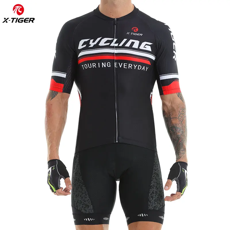 

X-Tiger cycling jersey man Summer Maillot Short Sleeve Bike Set Road Bike MTB Bike Shirt set Man Bib cycling set cycling suit