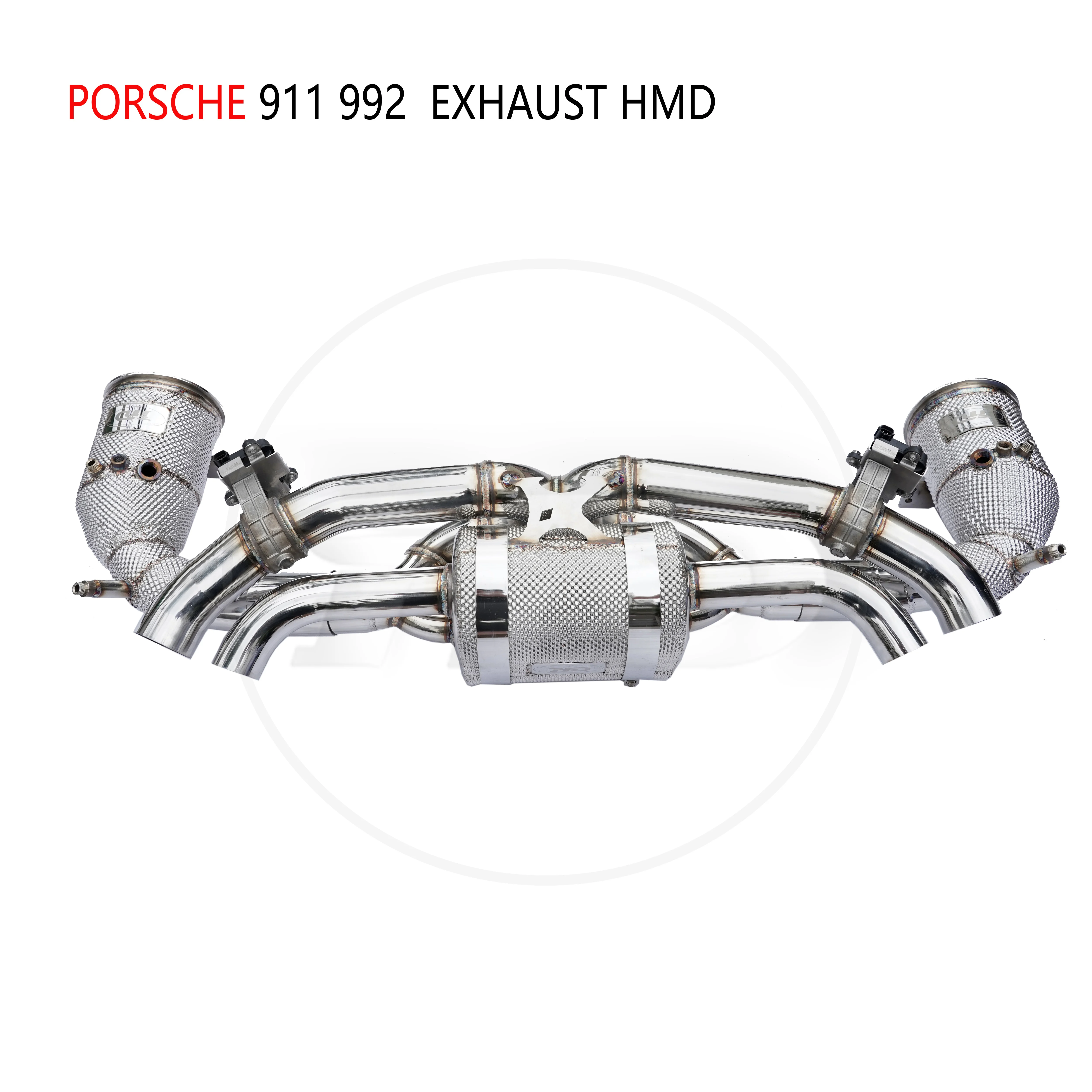 HMD Stainless Steel Exhaust System for Porsche 911 992 Auto Catback Modification Electronic Valve Peformance Downpipe With Cat