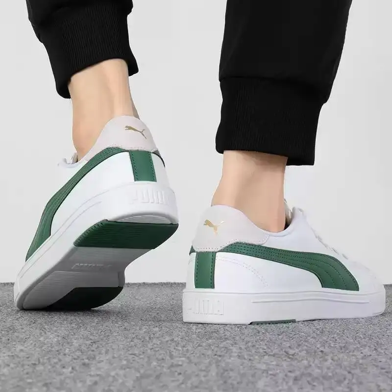 PUMA Unisex Breathable Leather Casual Sneakers, Wear Resistant Flat Sole Trendy Couple Daily Walking Shoes 374902-20