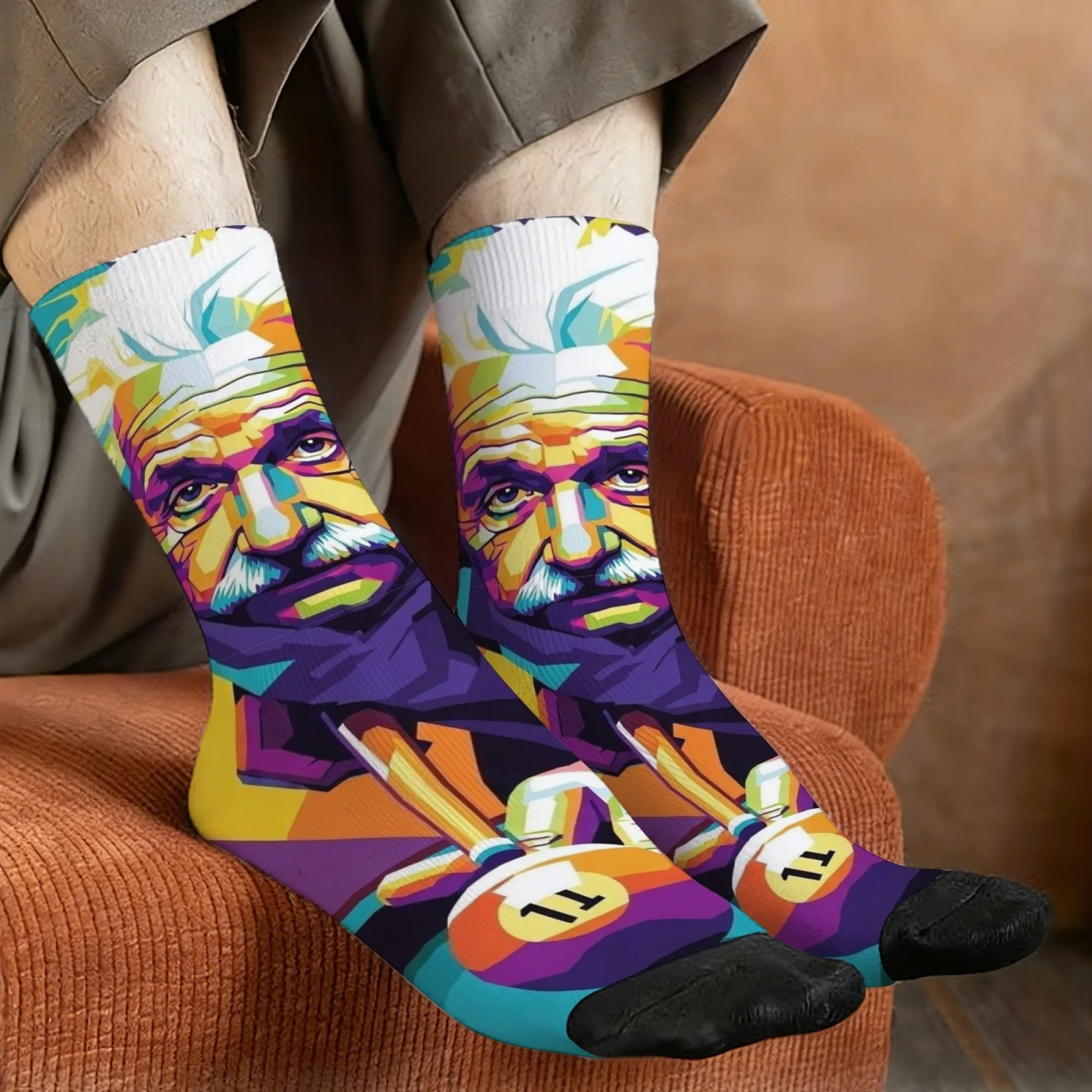 1 par excéntrico científicos locos Eureka momento calcetines para hombres divertido fresco novedad estampado deportes correr gimnasio tejido de punto transpirable