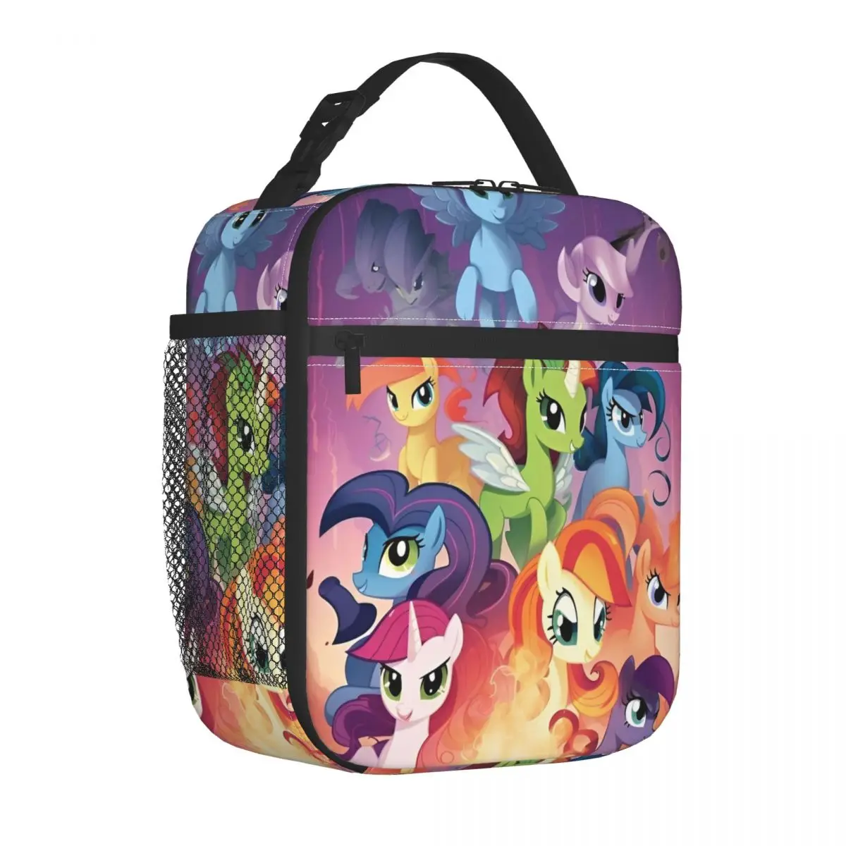 

Adventures Of Ponies Insulated Lunch Bag Large Ponies Friendship is Magic Meal Container Cooler Bag Tote Lunch Box Work Outdoor