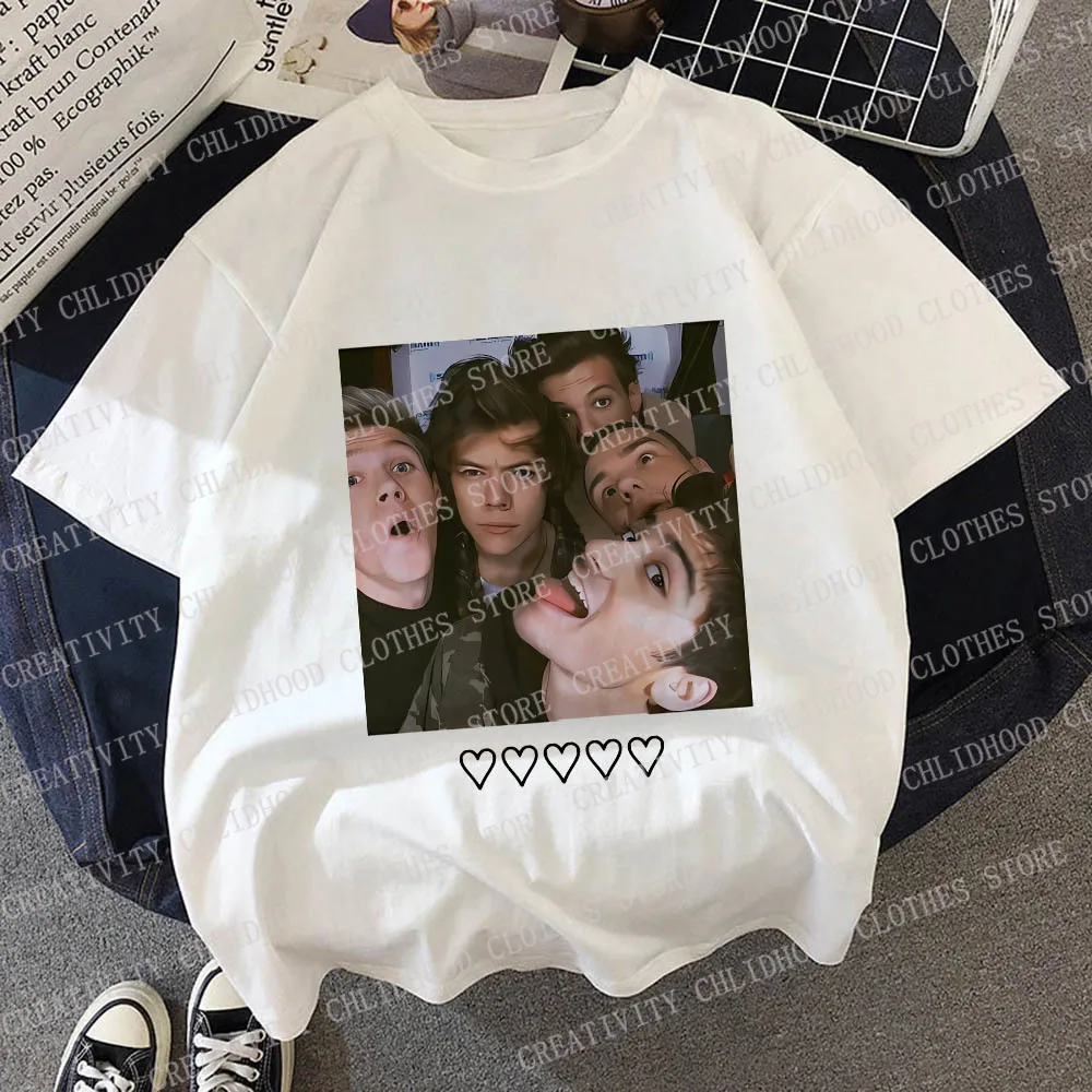 One Direction Children T-Shirt Man Band Clothes Cartoons Short Sleeve Anime Kid Boys Girls Tee Shirts Casual Tops